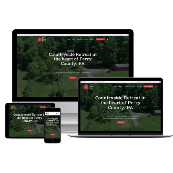 screens with Red Barn Farm PA website